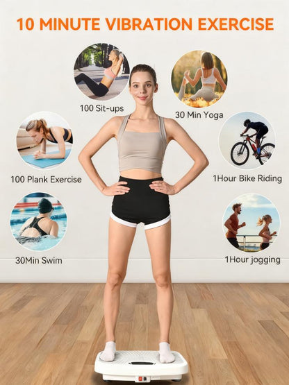 200-Speed Vibration Plate: 10-Min Full-Body Fitness & Massage Device