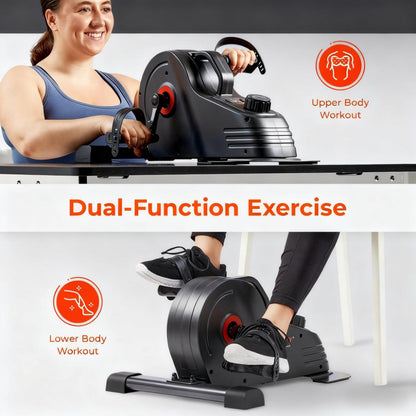 Dual-Function Mini Exercise Bike: Quiet Magnetic Resistance & Compact Home Fitness Device