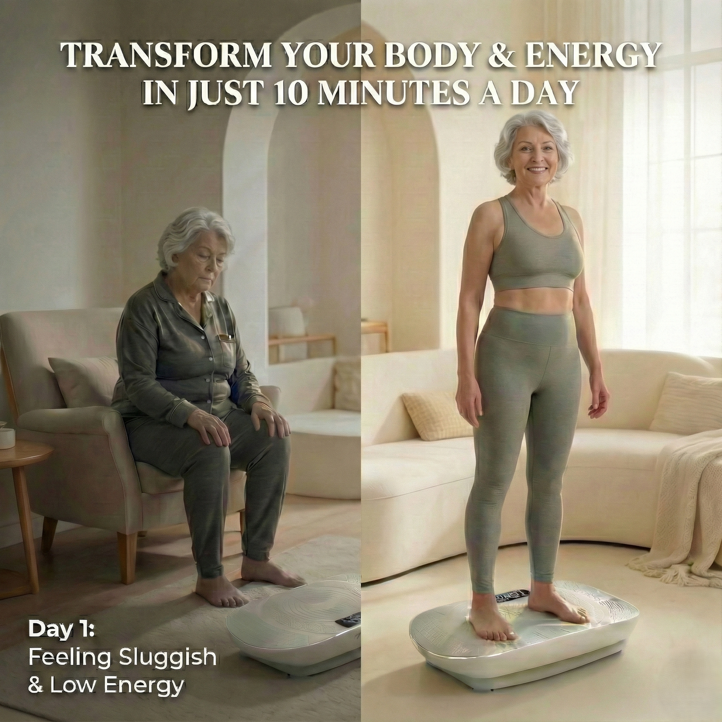 Livanta Vibration Plate with Heat Therapy – Full Body Vibration Platform for Circulation & Muscle Recovery