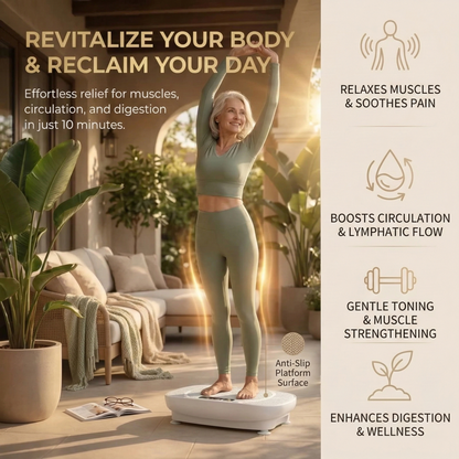 Livanta Vibration Plate with Heat Therapy – Full Body Vibration Platform for Circulation & Muscle Recovery