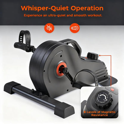Dual-Function Mini Exercise Bike: Quiet Magnetic Resistance & Compact Home Fitness Device