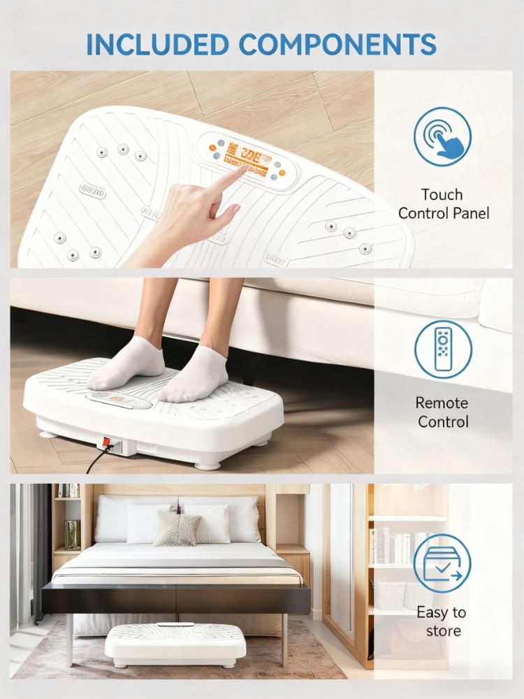 200-Speed Vibration Plate: 10-Min Full-Body Fitness & Massage Device