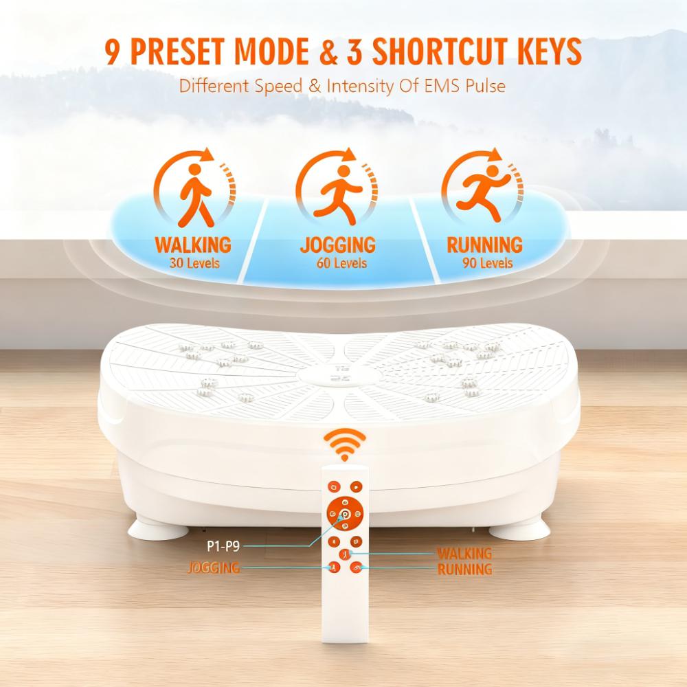 9-Mode Vibration Plate: Compact Fitness & Magnet Massage Device