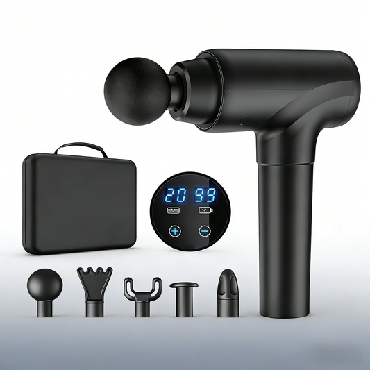LCD Touch Screen Massage Gun – Deep Tissue Muscle Massager for Post-Workout Recovery & Pain Relief