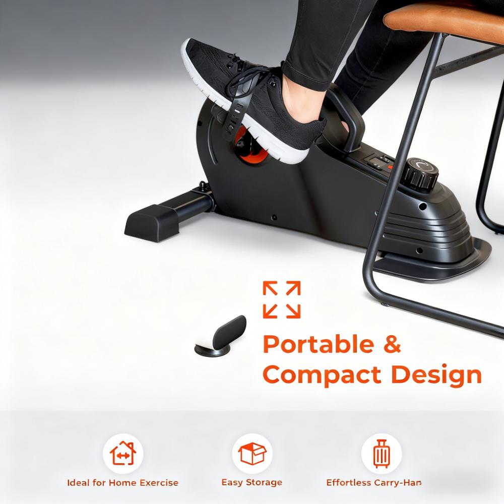 Dual-Function Mini Exercise Bike: Quiet Magnetic Resistance & Compact Home Fitness Device