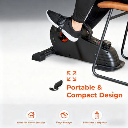 Dual-Function Mini Exercise Bike: Quiet Magnetic Resistance & Compact Home Fitness Device