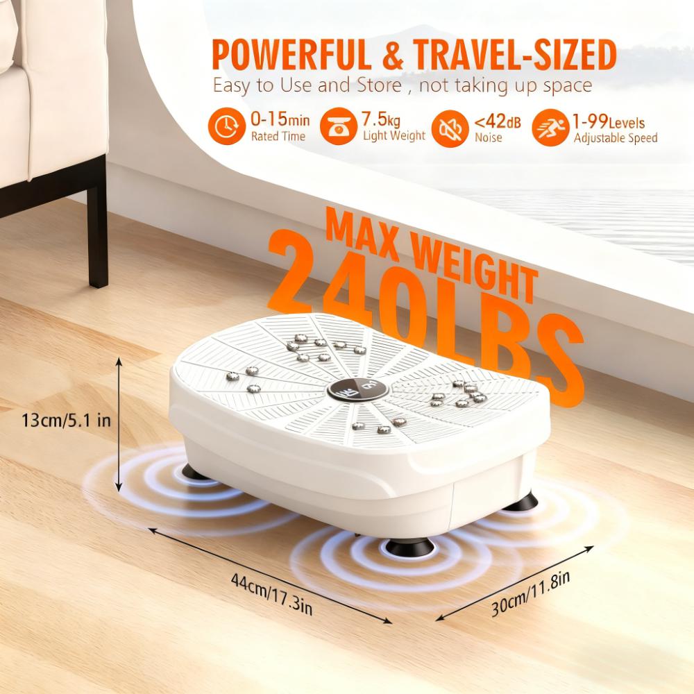 9-Mode Vibration Plate: Compact Fitness & Magnet Massage Device