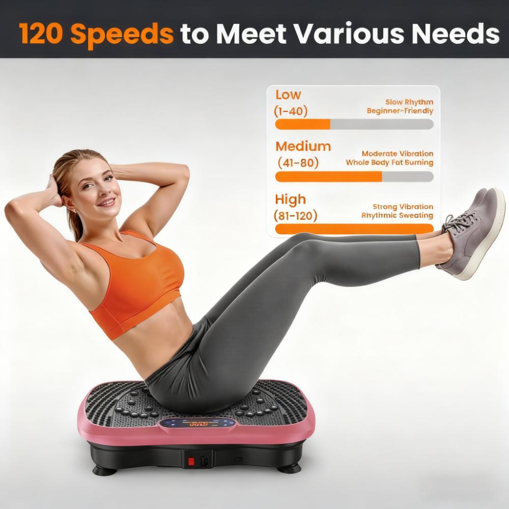 120-Speed Vibration Plate: Multi-Function Fitness & Massage Device for Home Use
