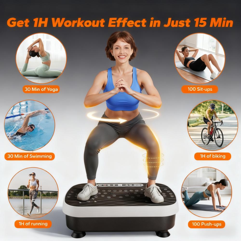 Vibration Plate Exercise Machine: 15-Min Full-Body Workout & Foot Massage